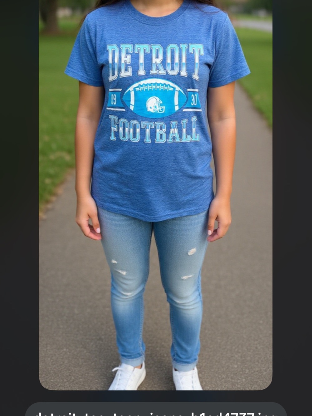 Detroit Football Blue Graphic Tee NWOT